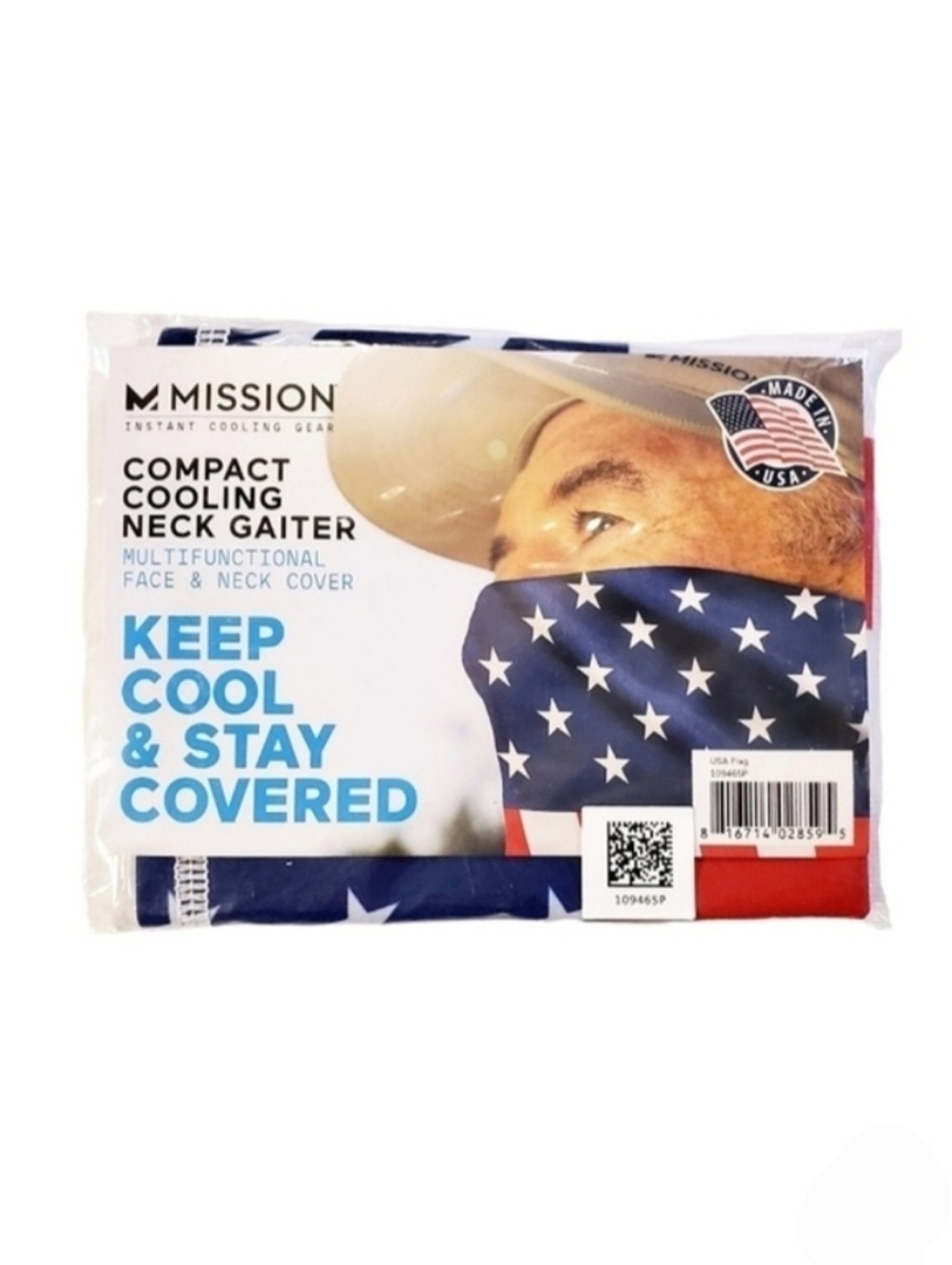 Mission Compact Cooling Neck Gaiter Face Cover Mask USA